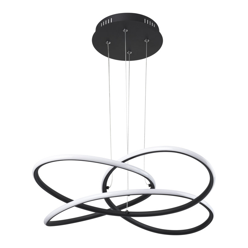 Fieldale 1 - Light LED Geometric Pendant, White/Black