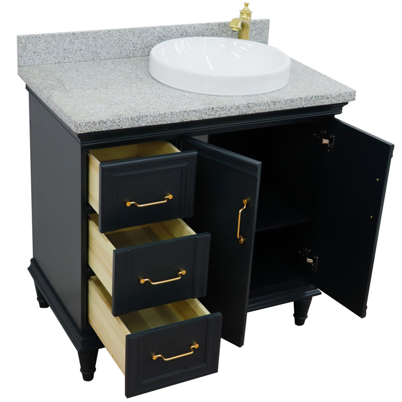 Ensemble de meuble-lavabo simple 37 po Levens, Gris foncé