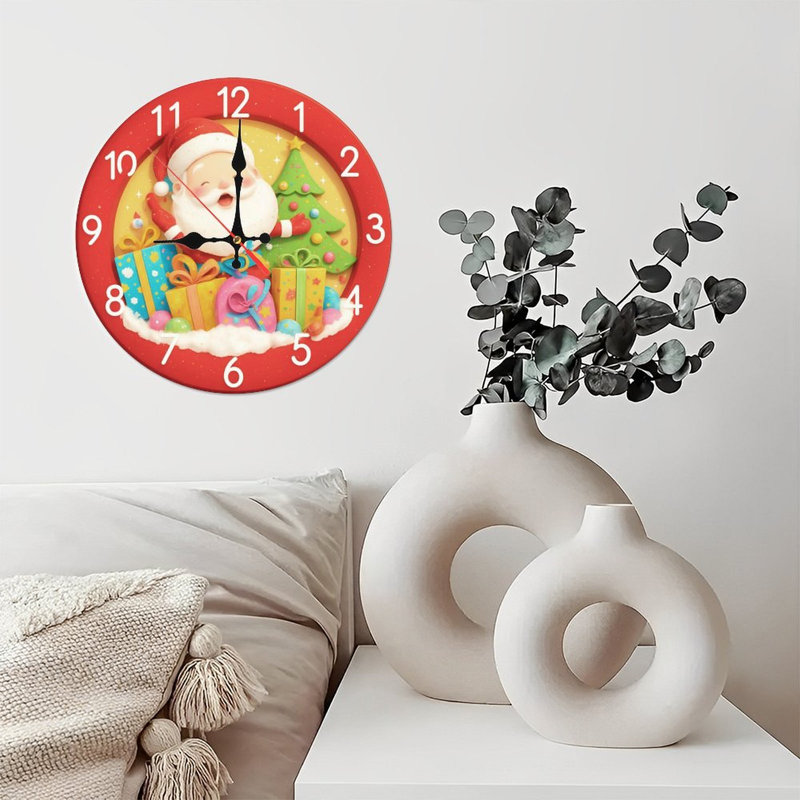 Horloge de Noël-Cadeaux-avec-arbre-de-Noël-Cadeaux