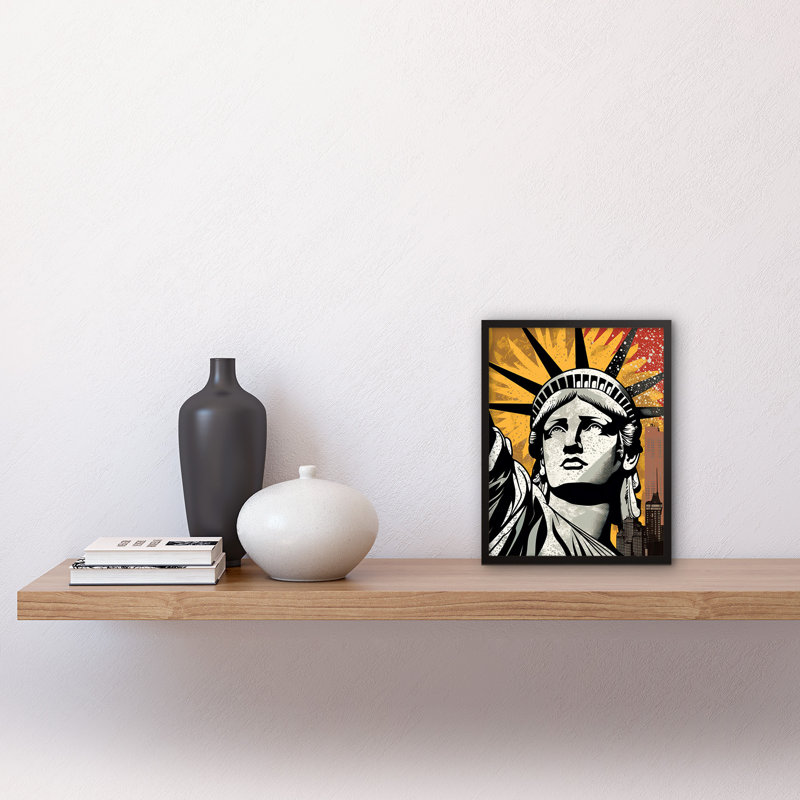 Creason Statue Of Liberty Comic Book Style New York City - Single Picture Frame Print