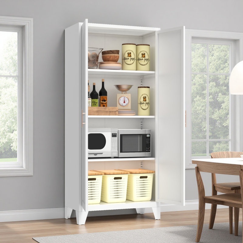 Garde-manger de 61 po avec 3 tablettes réglables, Blanc