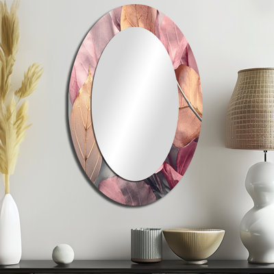 Miroir mural ovale doré rose et doré Harmony II