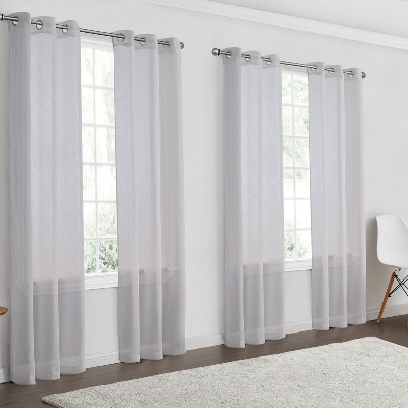 Rideau en polyester Hudayfah, Argent