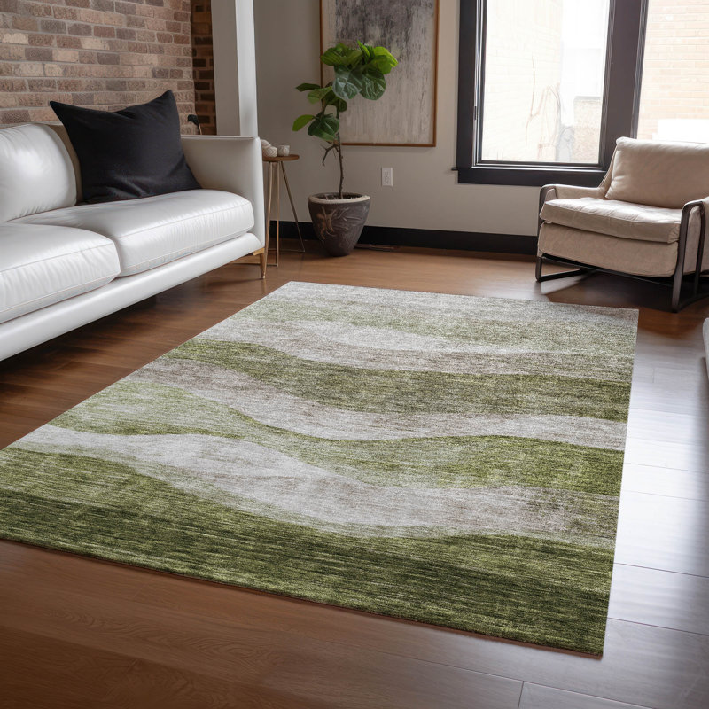 Tapis intérieur / extérieur vert Louisa , 8' x 10'