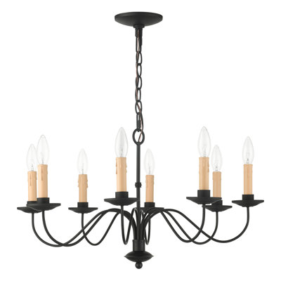 Analycia 8 - Light Steel Dimmable Classic / Traditional Chandelier