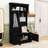 Multifunctional Hall Tree with Built-In Seating Bench, Cabinet and 3 Hooks-2012642874