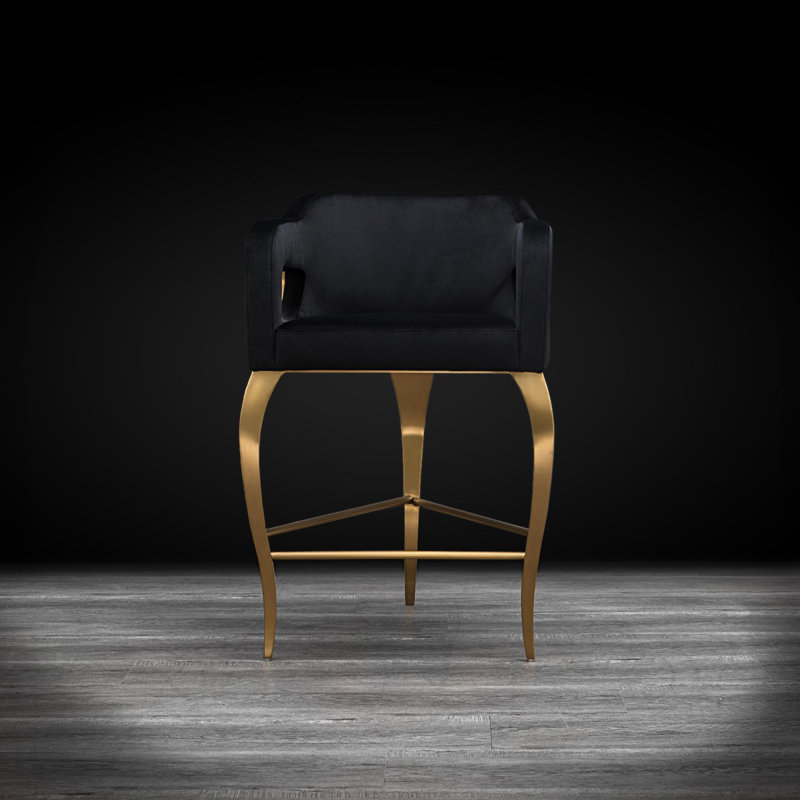 Tabouret de bar Michalis, Noir