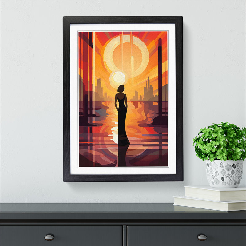 Single Picture Frame Print on Wood, 46cm H x 34cm W, Black Framed
