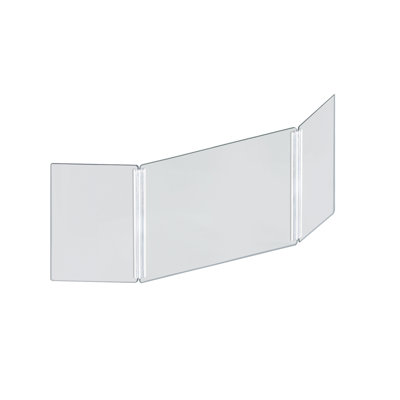 Petit bouclier de protection en PLEXIGLASS pliable en acrylique transparent de 46 po de largeur x 18 po de hauteur, pare-éternuement, barrière personnelle, hauteurs réglables pour passer au bas