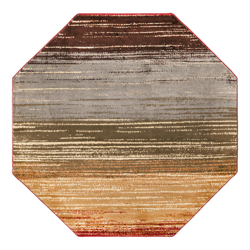 Ivetta Performance Abstract Indoor Rug, Octagon 6' x 6'