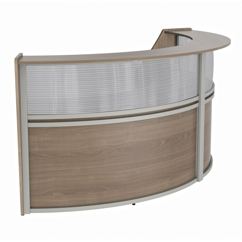 Peavler 2 Person U-Shaped Synthetic Laminate Reception Desk, Walnut