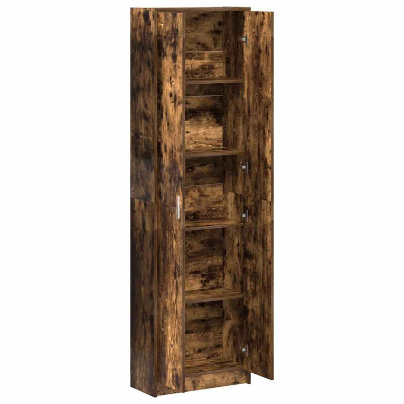 Wardrobe with Shelf with Storage with Door Engineered Wood Clothing, Smoked Oak