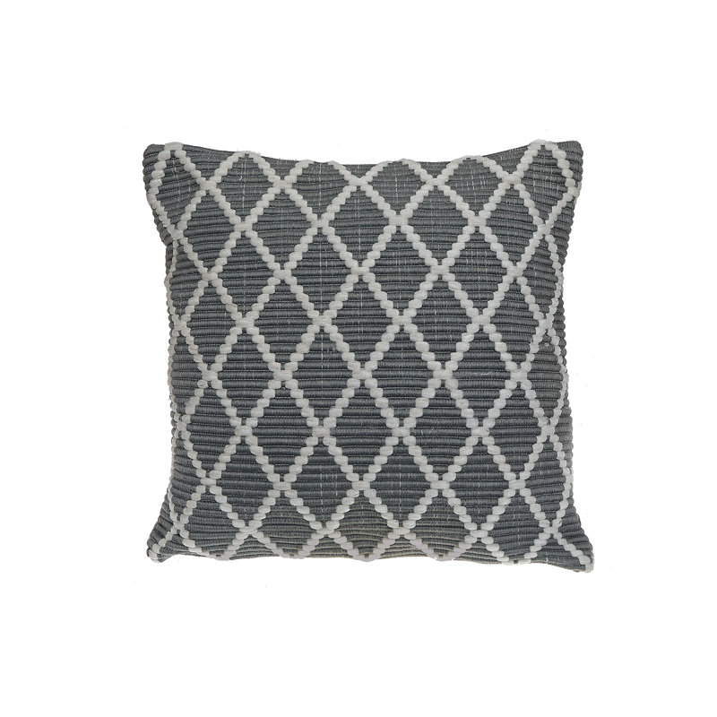 Coussin à losanges côtelés, Gris