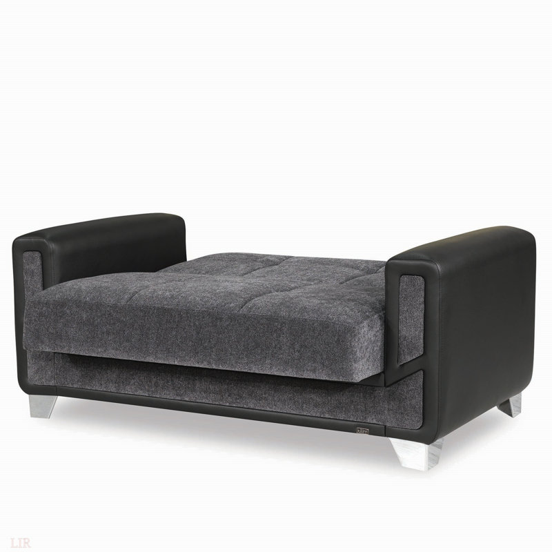 Causeuse convertible avec rangement PrimeNest PluseCraft Collection, Gris, Argent argent