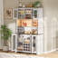 Armoires garde-manger rustiques en MDF blanc avec rangement à DEL et à vin pour la cuisine