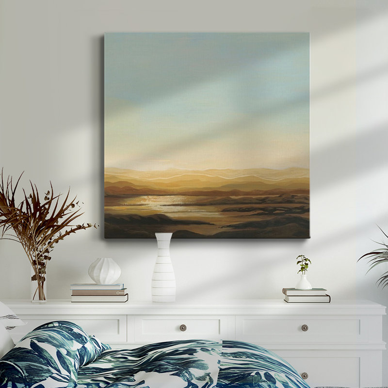 «Travelling Mountains II» - Toile tendue avec châssis de qualité supérieure - prête à être accrochée