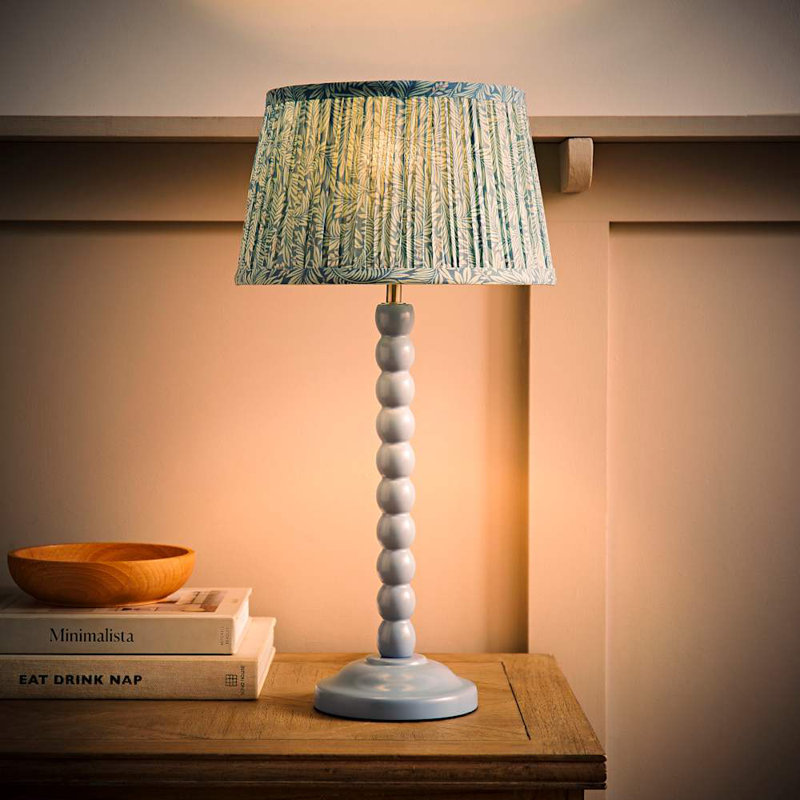 Sanon Wood Table Lamp, Blue