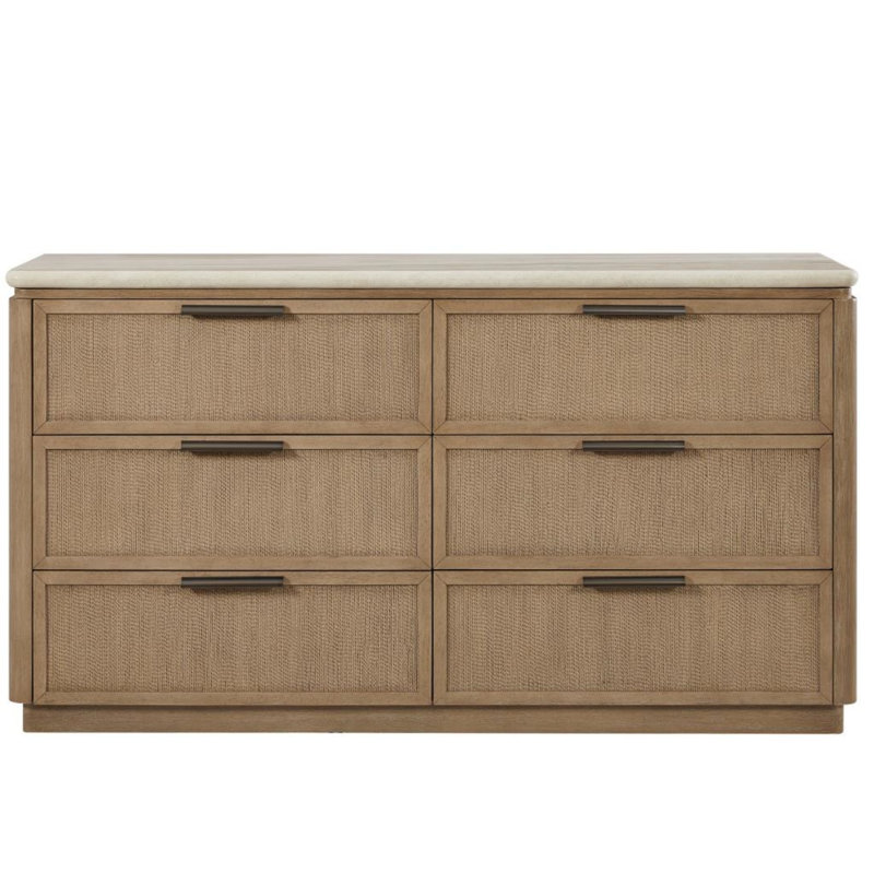 Commode - Façades de tiroirs en corde - Caramel