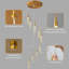 Lustre en cristal 9 lumières DEL à intensité variable (45 W) - Design moderne doré pour le salon, le vestibule et l'escalier