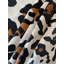 Tapis beige en cuir de vache imprimé à la main Jaguar