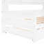 Lit de jour simple avec couchette Construction, L 79,8 po - Lit gigogne en bois spacieux et rangement en blanc-121098383-121098384