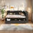 Bed Frame With L-Shaped Bookcases, Built-In Charging Station & Storage Drawers,  Headboard Shelves, Space-Saving Design For Kids Teens Bedroom, Easy Assembly-671273061-671273063