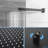 10 Inch Square Shower In Matte Black - Wall Mounted With Adjustable Slide Bar, -Balanced Valve And Unforgettable Experience Head Mounted, Engaging-127676646