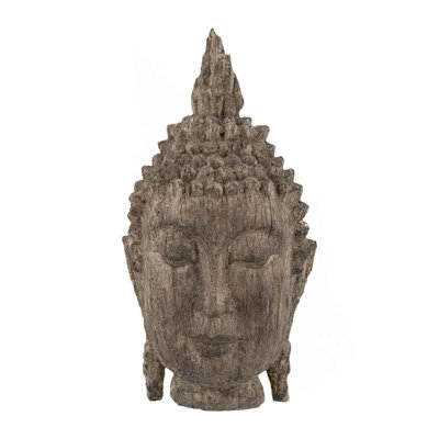 6.5X6.3X12" Meditating Buddha Head Sculpture, Large