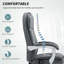 Linen Desk Chair PU Leather Office Chair Adjustable Height