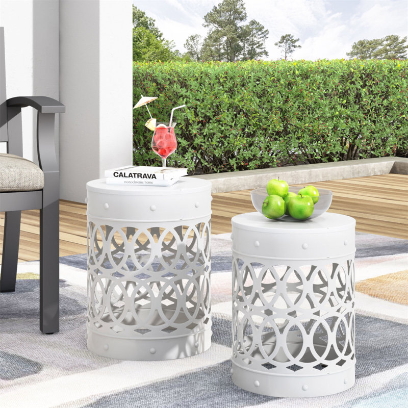 Table d'appoint Moraima, Blanc