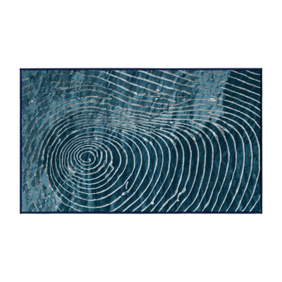 Machine Washable Blue Area Rug