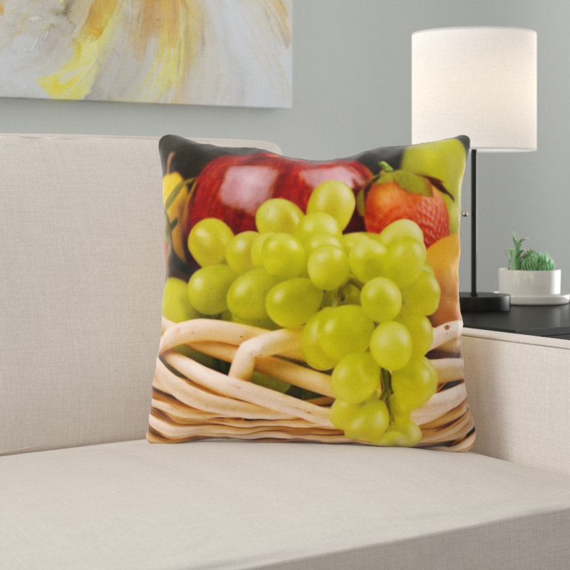 Coussin décoratif panier à fruits