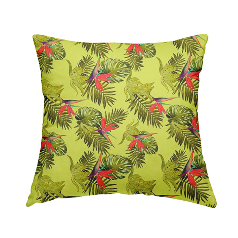 Hasbrouck Floral Square Cushion, 28cm H x 28cm W x 5cm D, Yellow/Pink