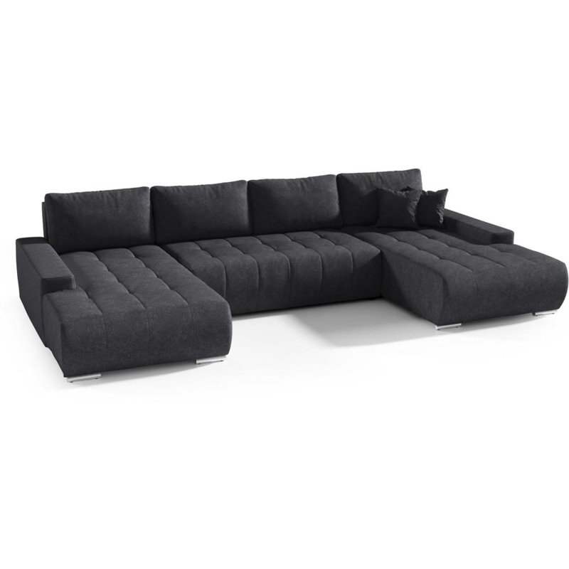 Haussman Corner Sofa Bed, Black