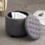 Repose-pieds moderne avec rangement et pouf en lin 18,75 po avec rangement caché pour le salon, la chambre à coucher-8122051