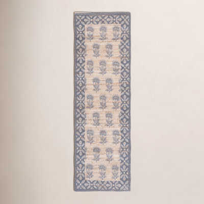 Hand-Woven Floral Performance Rug