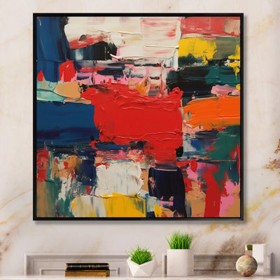 Red Blue Cubist Fusion