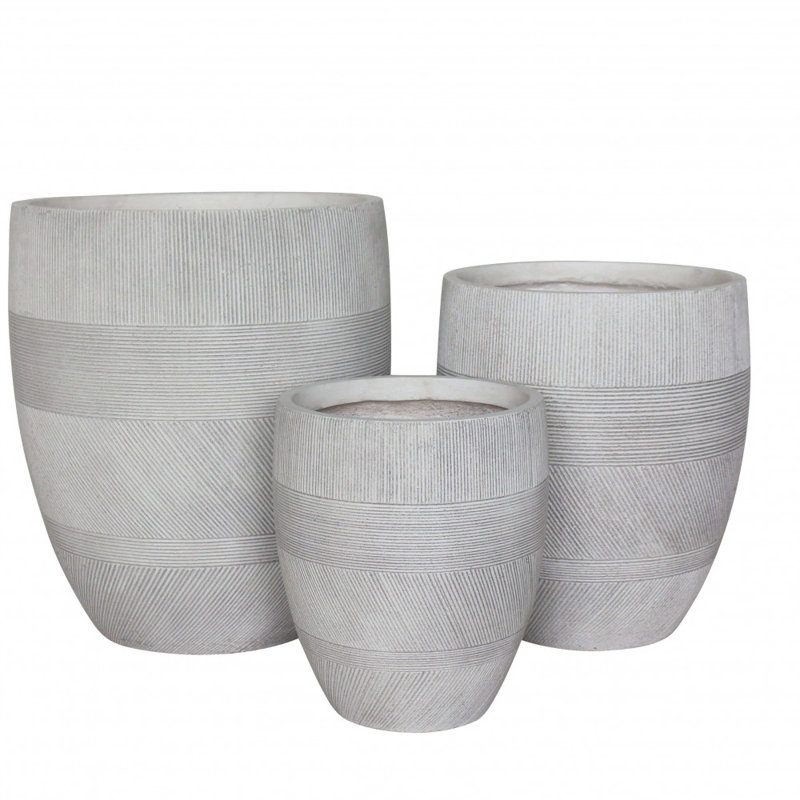 Arundell Synthetic Fiber Floor Vase, Beige