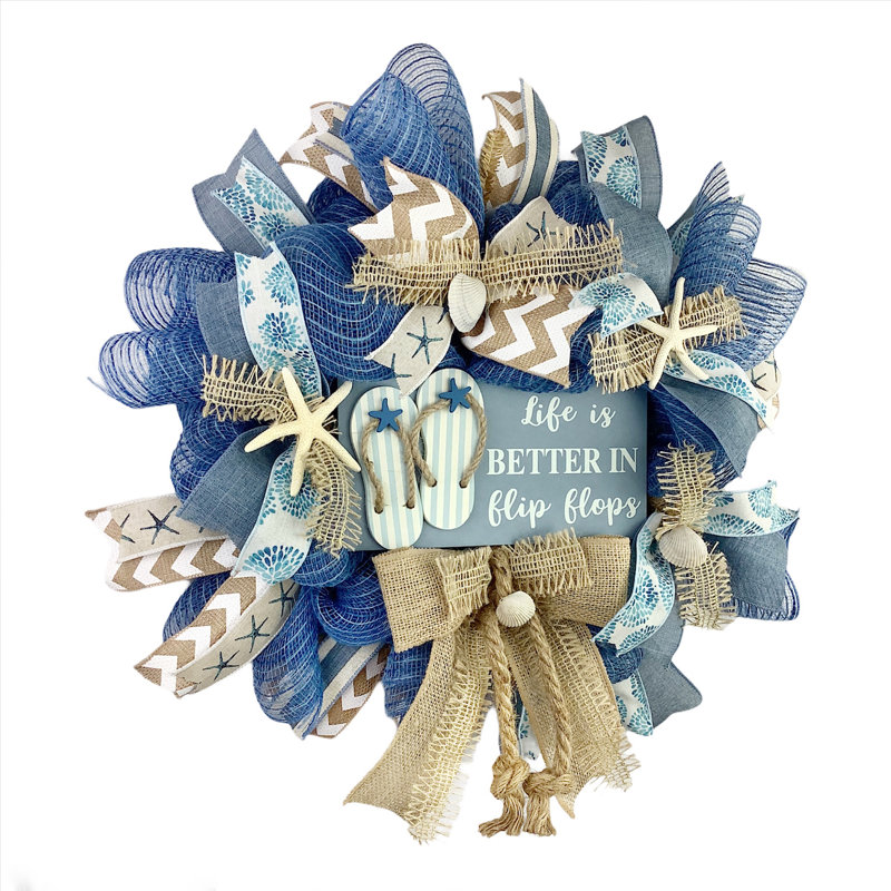 Handcrafted Faux Burlap 16'' Wreath