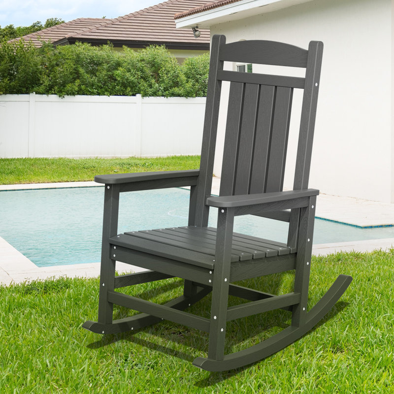 Chaise berçante en PEHD Adirondack, Gris