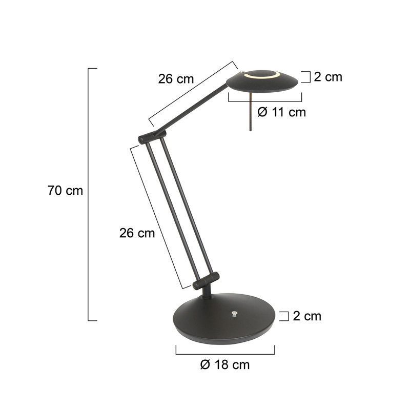 Tatyana Metal Desk Lamp, Black