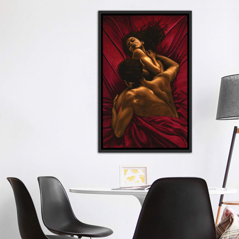 «The Passion» par Richard Young - impression d'art graphique, Cadre flottant noir, H 60 po x l 40po x P 1,5 po