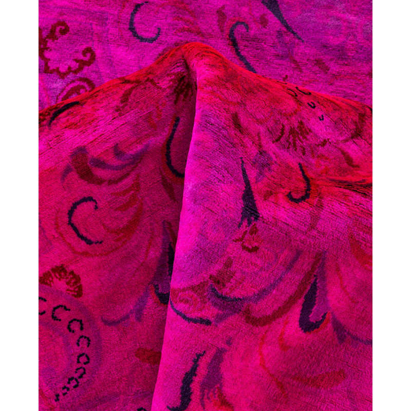 Overdyed One-of-a-Kind 8' 1" x 8' 1" Hand Knotted Area Rug