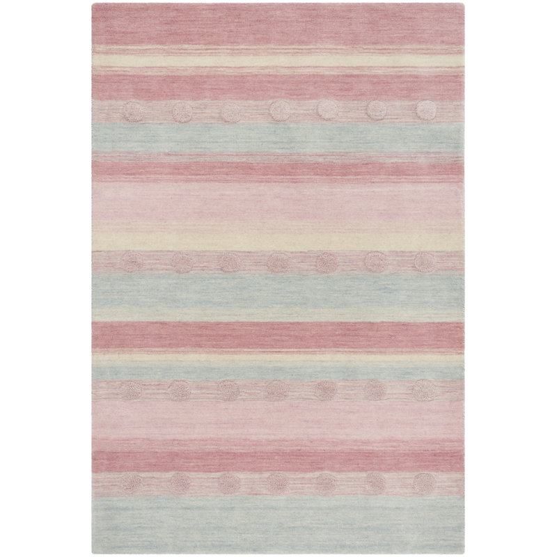 Gosselin children's hand-woven wool rug, Rectangle de 5 pi x 8 pi