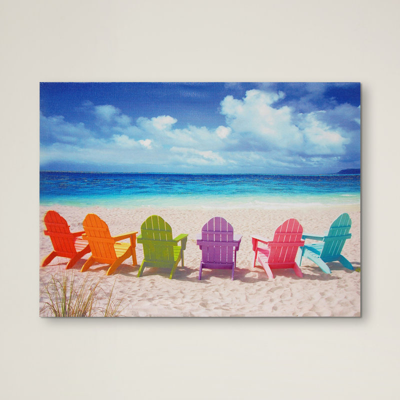 « peekskill beach chaises »-reproduction de photo sur toile tendue