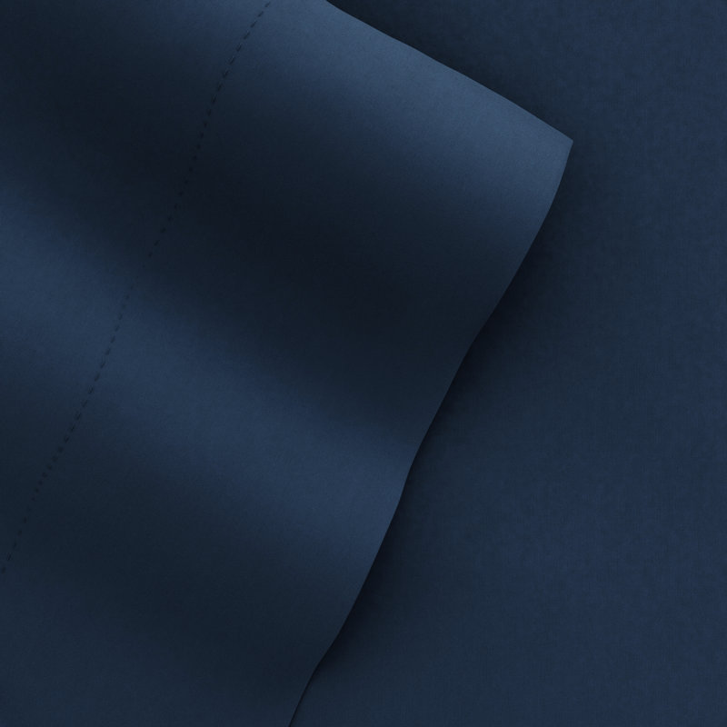 Solid Microfiber Ultra Soft Sheet Set, Navy, Queen Sheet Set with 2 Pillowcases