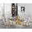 Glass Dining Table Set with Upholstered Dining Chairs, 70" Rectangle Kitchen Table and Chair Set, Clear Glass Dining Room Table Set, Modern Home Kitchen Furniture-1290715443-1290715441-1290715434