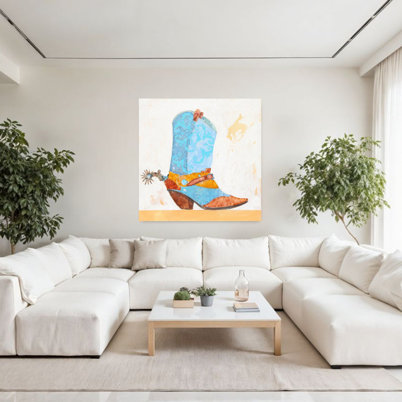 Boy Boot Contemporary Abstract Art, 48" H x 48" W