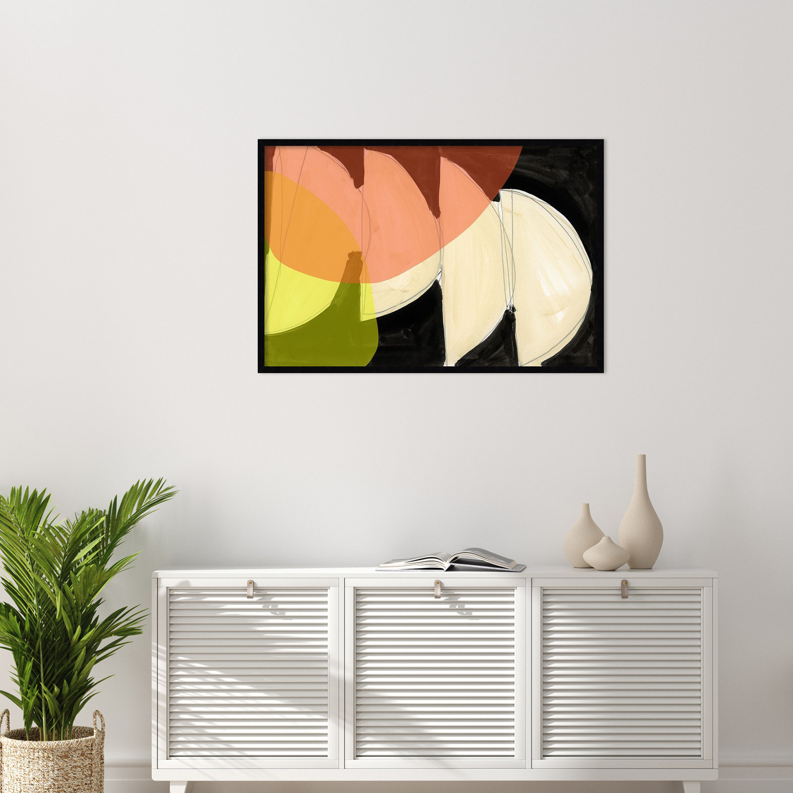 Gilpin "Four Semi Moons I" Print, Black, 28" H x 41" W