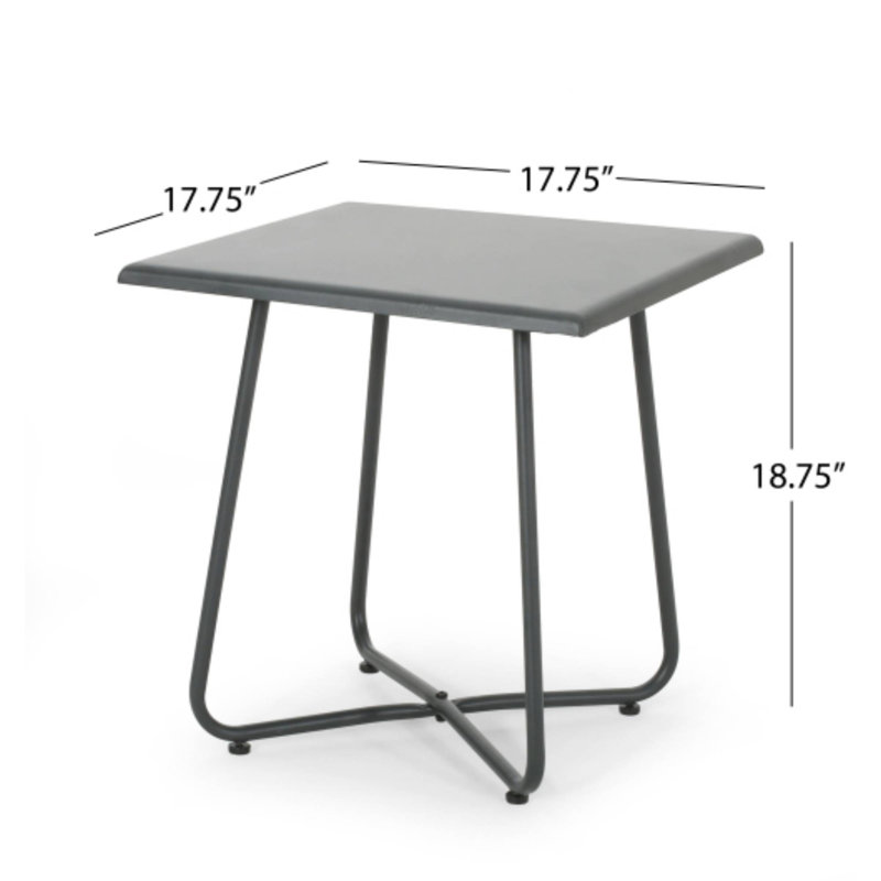 18" Outdoor Side Table - ALDER, Functional For Outdoor Spaces, Gray